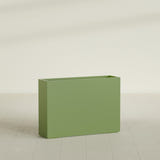 Perth Rectangular Planter in Satin Green, 60"L × 16"D × 42"H, shown empty
