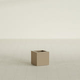 Montroy Cube Planter in Gloss Metallic Gold, 12", shown empty