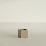 Montroy Cube Planter in Gloss Metallic Gold, 12", shown empty