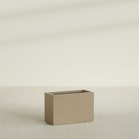 Tolga Rectangular Planter in Gloss Metallic Gold, 36"L × 16"D × 24"H, shown empty