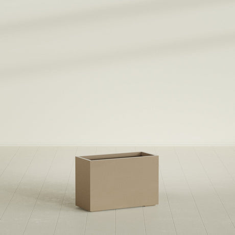 Tolga Rectangular Planter in Gloss Metallic Gold, 36"L × 16"D × 24"H, shown empty
