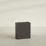Perth Rectangular Planter in Matte Dark Brown, 36"L × 16"D × 42"H, shown empty