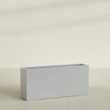 Potsdam Rectangular Planter in Metallic Silver, 72"L × 16"D × 32"H, shown empty