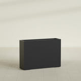 Perth Rectangular Planter in Matte Black, 60"L × 16"D × 42"H, shown empty