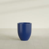 Valencia Tapered Round Planter in Matte Cobalt Blue, 20"D × 23"H, shown empty