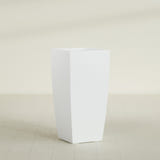 Toulan Tapered Square Planter in Matte Bright White, 20"W × 42"H, shown empty