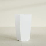 Toulan Tapered Square Planter in Matte Bright White, 20"W × 42"H, shown empty