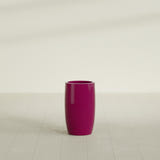 Lisbon tall round tapered fiberglass planter in Gloss Eggplant, 14 in diameter, 25 in high, shown empty