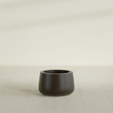 Short Hayden Bowl Planter in Matte Dark Brown, 12"D × 7"H, shown empty