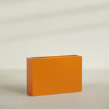 Delray Rectangular Planter in Gloss Tangerine, 48"L × 12"D × 32"H, shown empty