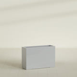 Potsdam Rectangular Planter in Metallic Silver, 48"L × 16"D × 32"H, shown empty