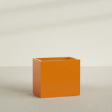 Brisbane Rectangular Planter in Gloss Tangerine, 36"L × 24"D × 32"H, shown empty