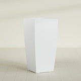 Toulan Tapered Square Planter in Gloss Bright White, 23"W × 48"H, shown empty