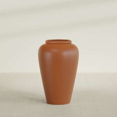 Barà Jar Planter in Matte Terra Cotta, 24"D × 37"H, shown empty