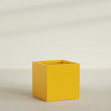 Montroy Cube Planter in Gloss Saffron, 40", shown empty