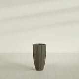 San Jose Tall Fluted Planter in Matte Bronze, 16"D × 30"H, shown empty