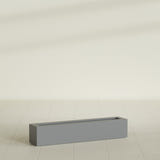 Salon Box Planter in Matte Gunmetal, 42" Long, shown empty