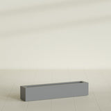 Salon Box Planter in Matte Gunmetal, 42" Long, shown empty