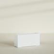 Miami Narrow Rectangular Planter in Matte Bright White, 36"L × 12"D × 18"H, shown empty