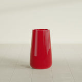 Saigon Tapered Round Planter in Gloss Red, 14"D × 30"H, shown empty