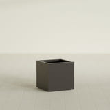 Montroy Cube Planter in Matte Dark Brown, 20", shown empty