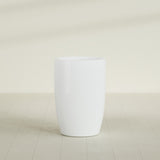 Lisbon tall round tapered fiberglass planter in Matte Bright White, 24 in diameter, 36 in high, shown empty