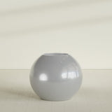 Globe Planter in Metallic Silver, 36"D × 30"H, shown empty