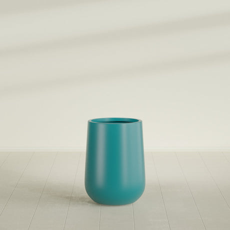 Hayden Urn Planter in Satin Seafoam Green, 15"Diam × 23"H, shown empty