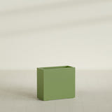 Potsdam Rectangular Planter in Satin Green, 36"L × 16"D × 32"H, shown empty