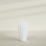 San Jose Tall Fluted Planter in Gloss Bright White, 22"D × 40"H, shown empty