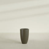 Brannan Tapered Round Planter in Matte Bronze, 18"D × 29"H, shown empty