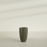 Brannan Tapered Round Planter in Matte Bronze, 18"D × 29"H, shown empty