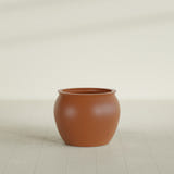 Shanghai Fishbowl Planter in Matte Terra Cotta, 22", shown empty
