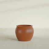 Shanghai Fishbowl Planter in Matte Terra Cotta, 22", shown empty