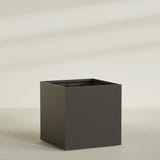 Montroy Cube Planter in Matte Dark Brown, 60", shown empty