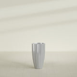 San Jose Tall Fluted Planter in Metallic Silver, 16"D × 30"H, shown empty