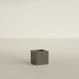 Montroy Cube Planter in Matte Bronze, 12", shown empty
