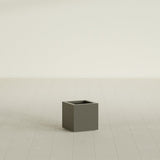 Montroy Cube Planter in Matte Bronze, 12", shown empty