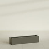 Monaco Rectangle Planter in Matte Bronze, 32"L, shown empty