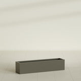 Monaco Rectangle Planter in Matte Bronze, 32"L, shown empty