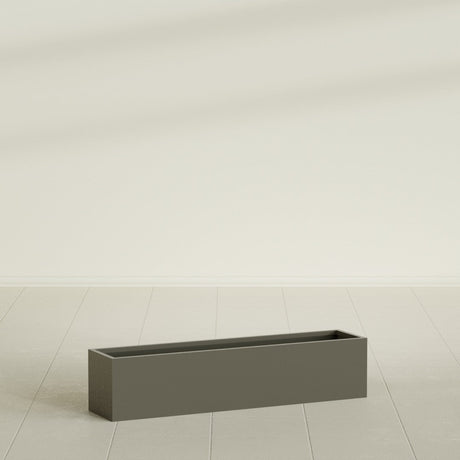 Monaco Rectangle Planter in Matte Bronze, 32"L, shown empty
