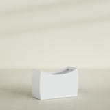 Seoul Curved Planter in Gloss Bright White, 36"L × 16"D × 24"H, shown empty