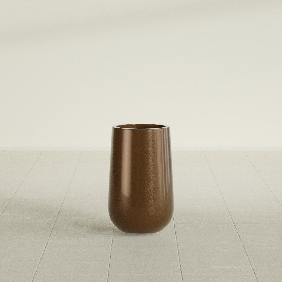 Hayden Urn Planter in Metallic Bronze, 18"D × 29"H, shown empty