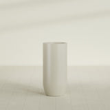 Saint Tropez Bullet Round Planter in Satin Beige, 20"D × 43"H, shown empty