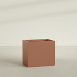 Brisbane Rectangular Planter in Matte Terra Cotta, 36"L × 24"D × 32"H, shown empty