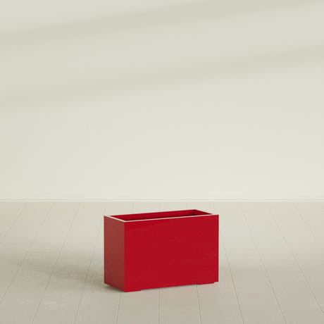 Tolga Rectangular Planter in Gloss Red, 36"L × 16"D × 24"H, shown empty