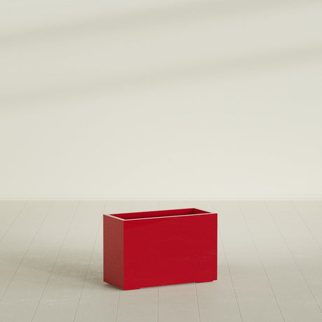 Tolga Rectangular Planter in Gloss Red, 36"L × 16"D × 24"H, shown empty