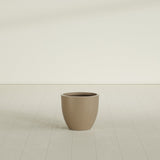 Wannsee Round Planter in Gloss Metallic Gold, 22"D × 19"H, shown empty