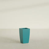 Toulan Tapered Square Planter in Satin Seafoam Green, 12"W × 22"H, shown empty