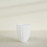 Alicante Fluted Planter in Gloss Bright White, 22"D × 27"H, shown empty